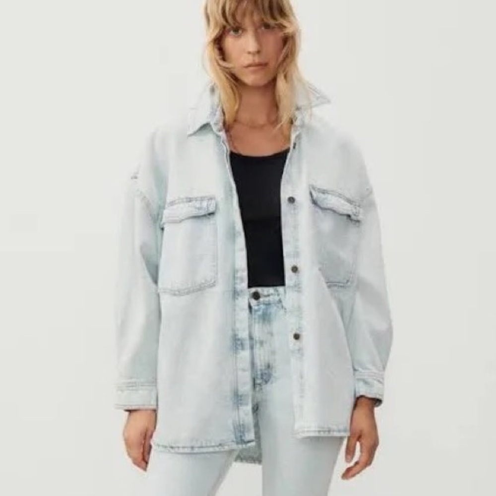 American Vintage Blue Button Down Shirt Relaxed Fit